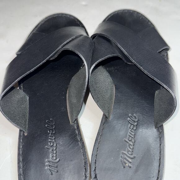 Madewell Leather Crisscross Black Leather Flat Casual Sandal E7799 Size 6.5 - Picture 7 of 10